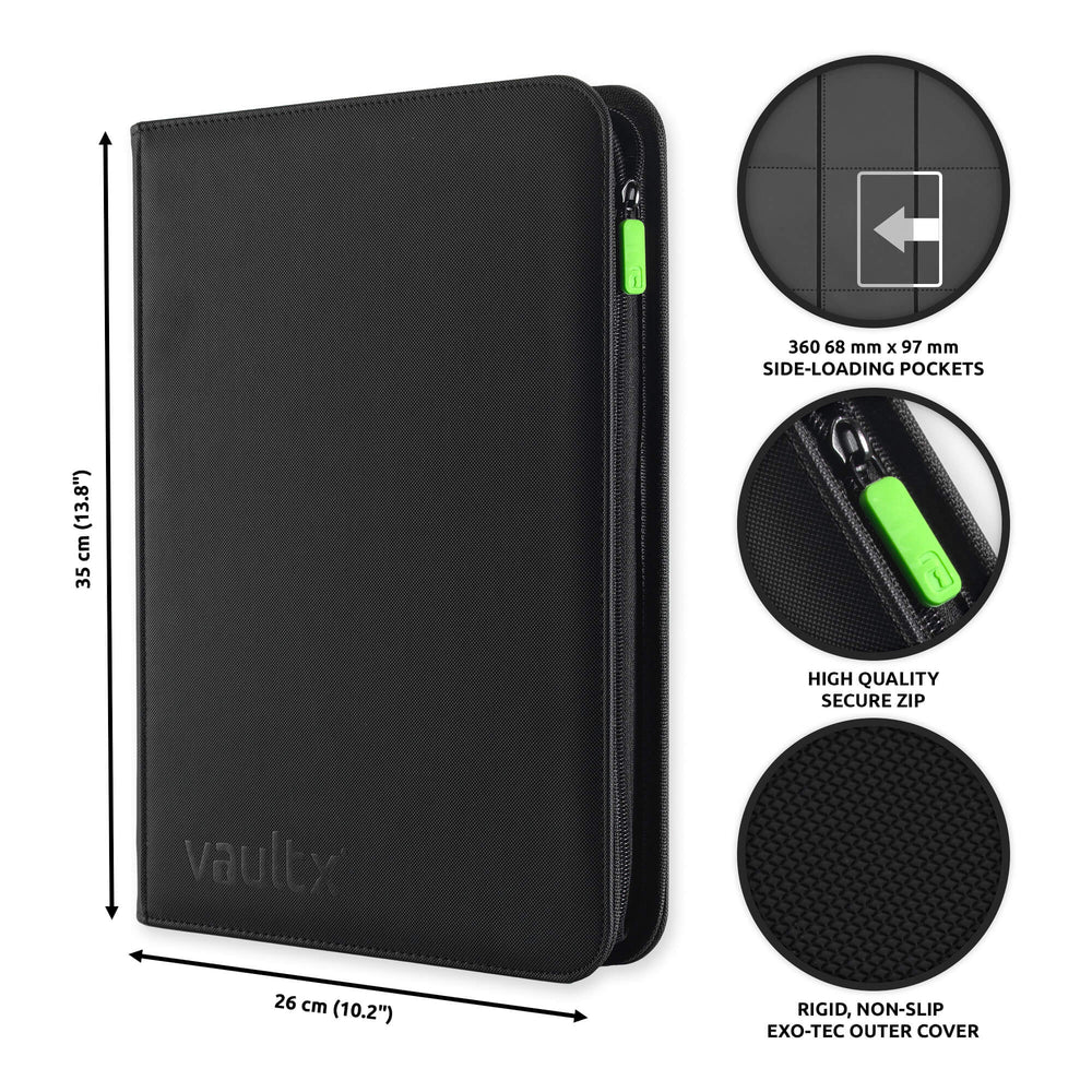 Vault X 9-Pocket Exo-Tec® Zip Binder (Signature Black)