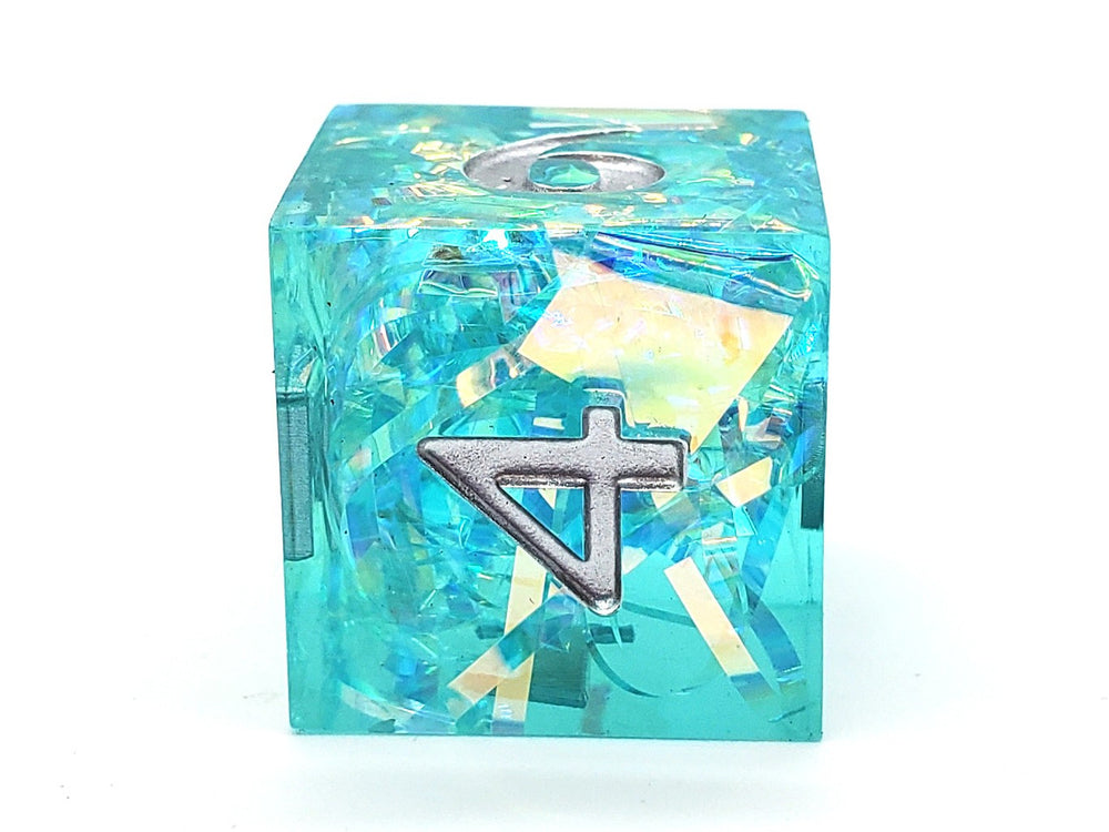 Old School Dice: Sharp Edged 7-Piece Dice Set - Jade Blast