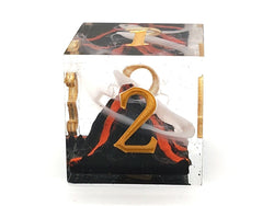 Old School Dice: Sharp Edged 7-Piece Dice Set - Lava Flow Red