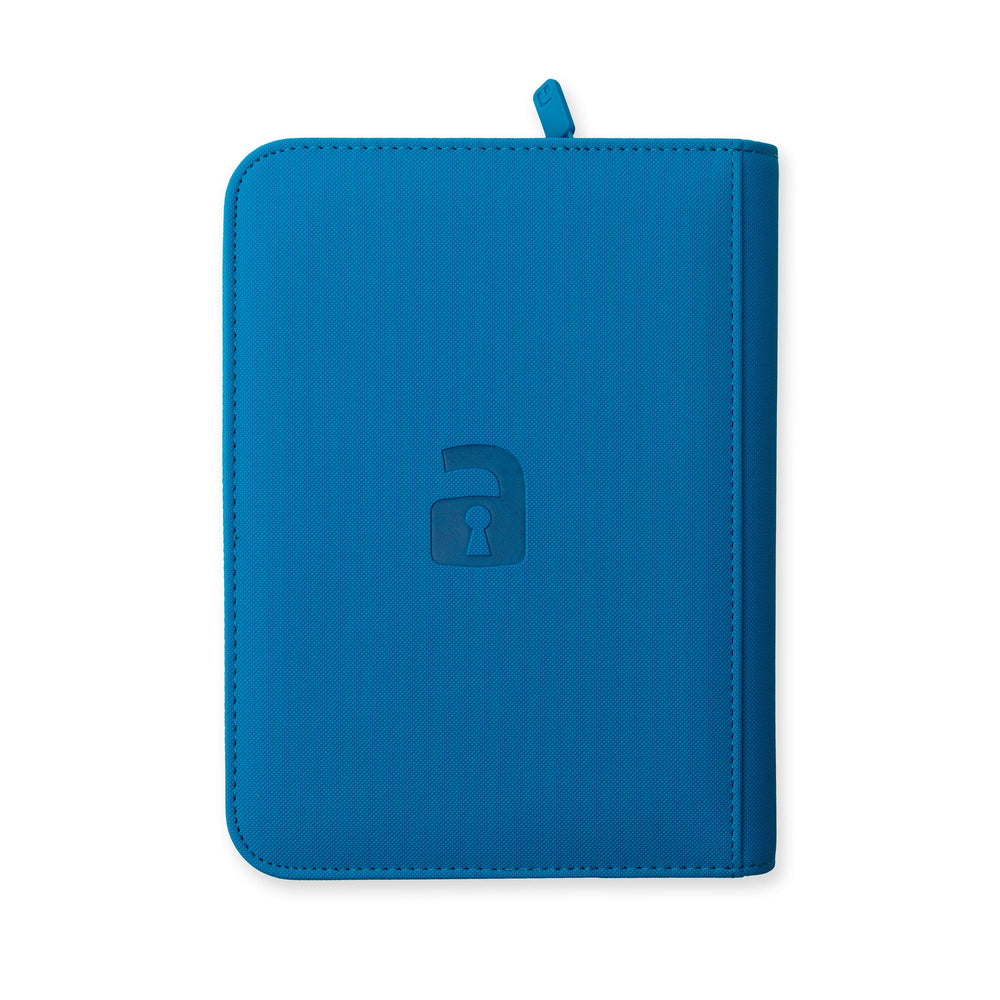 Vault X 4-Pocket Exo-Tec® Zip Binder (Neon Blue)