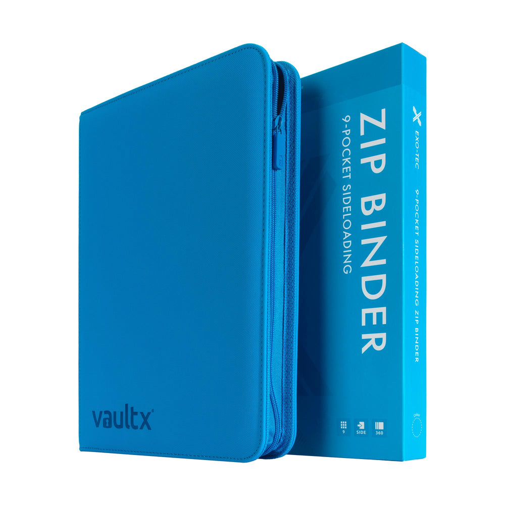 Vault X 9-Pocket Exo-Tec® Zip Binder (Neon Blue)