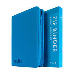 Vault X 9-Pocket Exo-Tec® Zip Binder (Neon Blue)