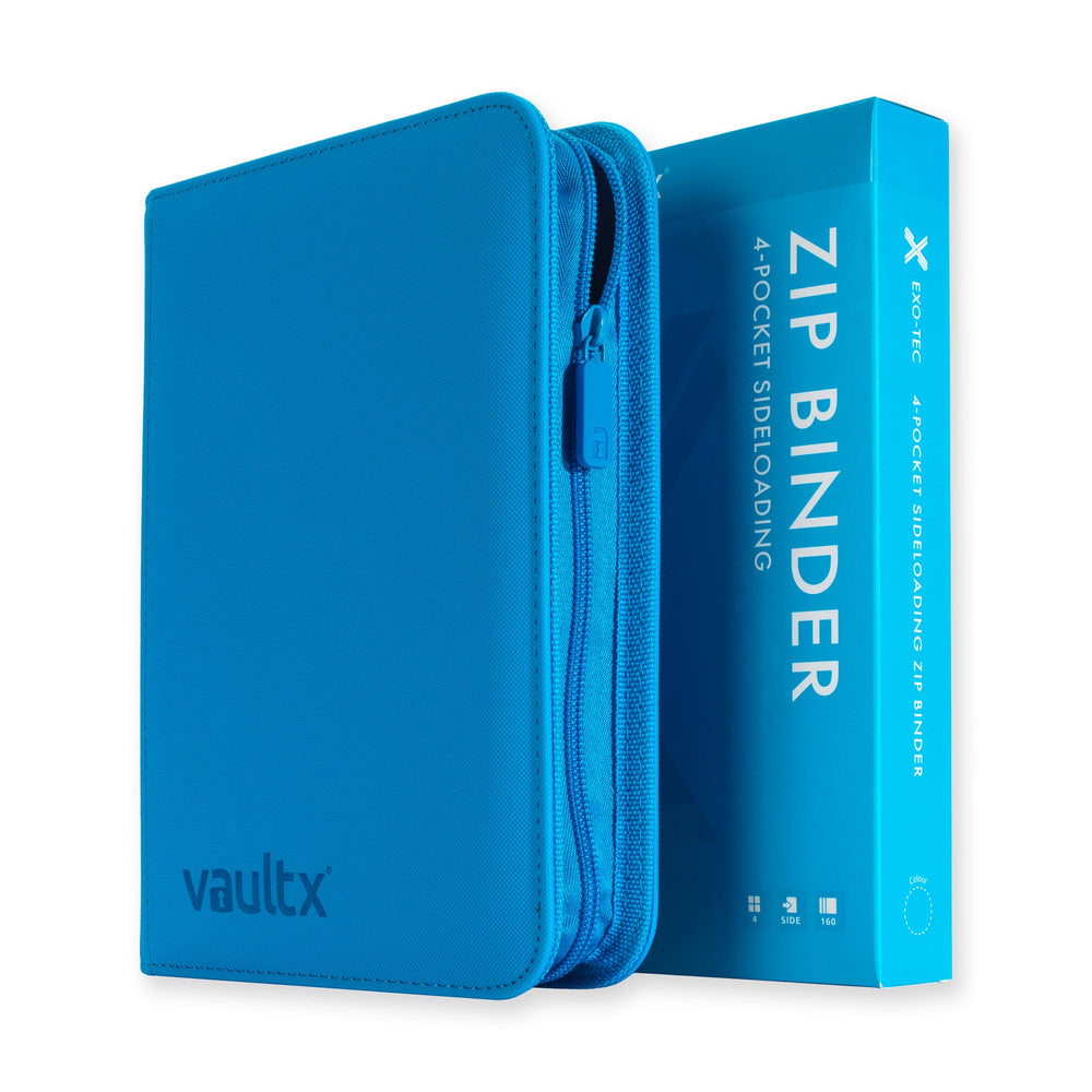 Vault X 4-Pocket Exo-Tec® Zip Binder (Neon Blue)