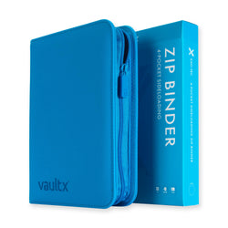Vault X 4-Pocket Exo-Tec® Zip Binder (Neon Blue)