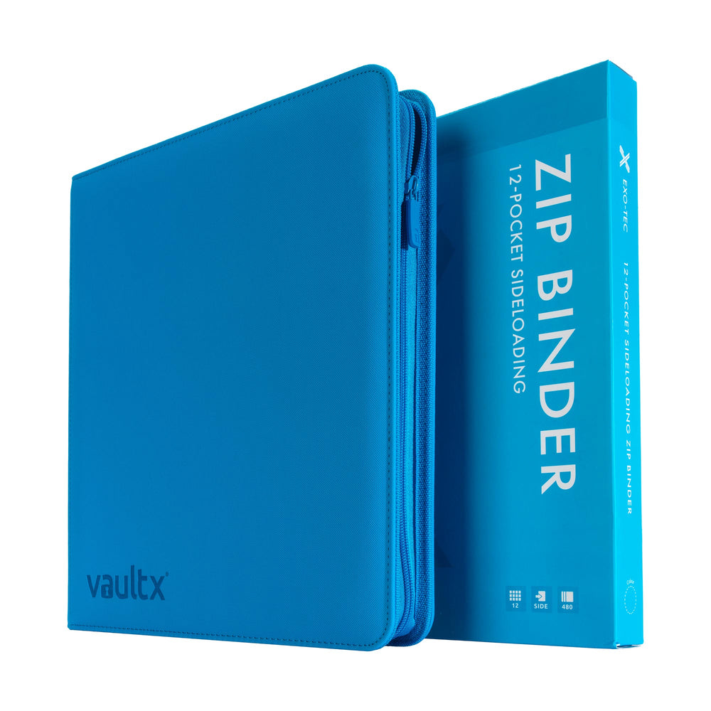 Vault X 12-Pocket Exo-Tec® Zip Binder (Neon Blue)