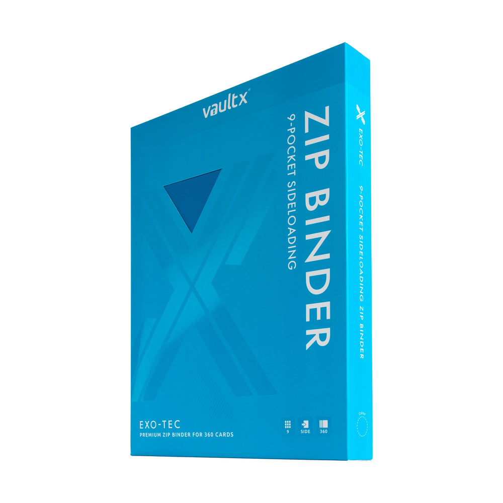 Vault X 9-Pocket Exo-Tec® Zip Binder (Neon Blue)