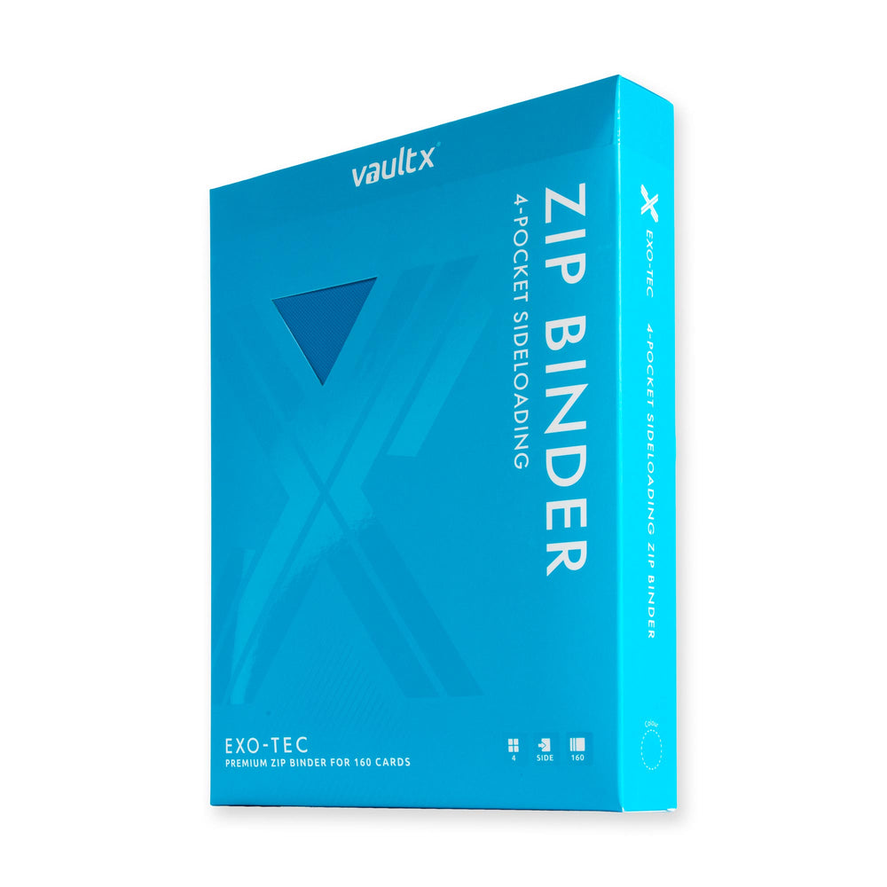 Vault X 4-Pocket Exo-Tec® Zip Binder (Neon Blue)