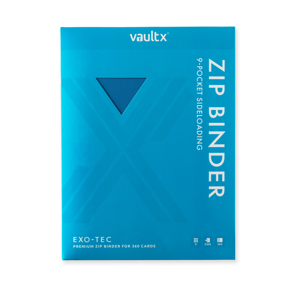Vault X 9-Pocket Exo-Tec® Zip Binder (Neon Blue)
