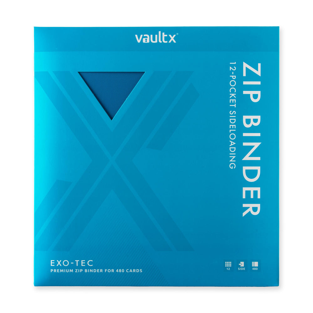 Vault X 12-Pocket Exo-Tec® Zip Binder (Neon Blue)