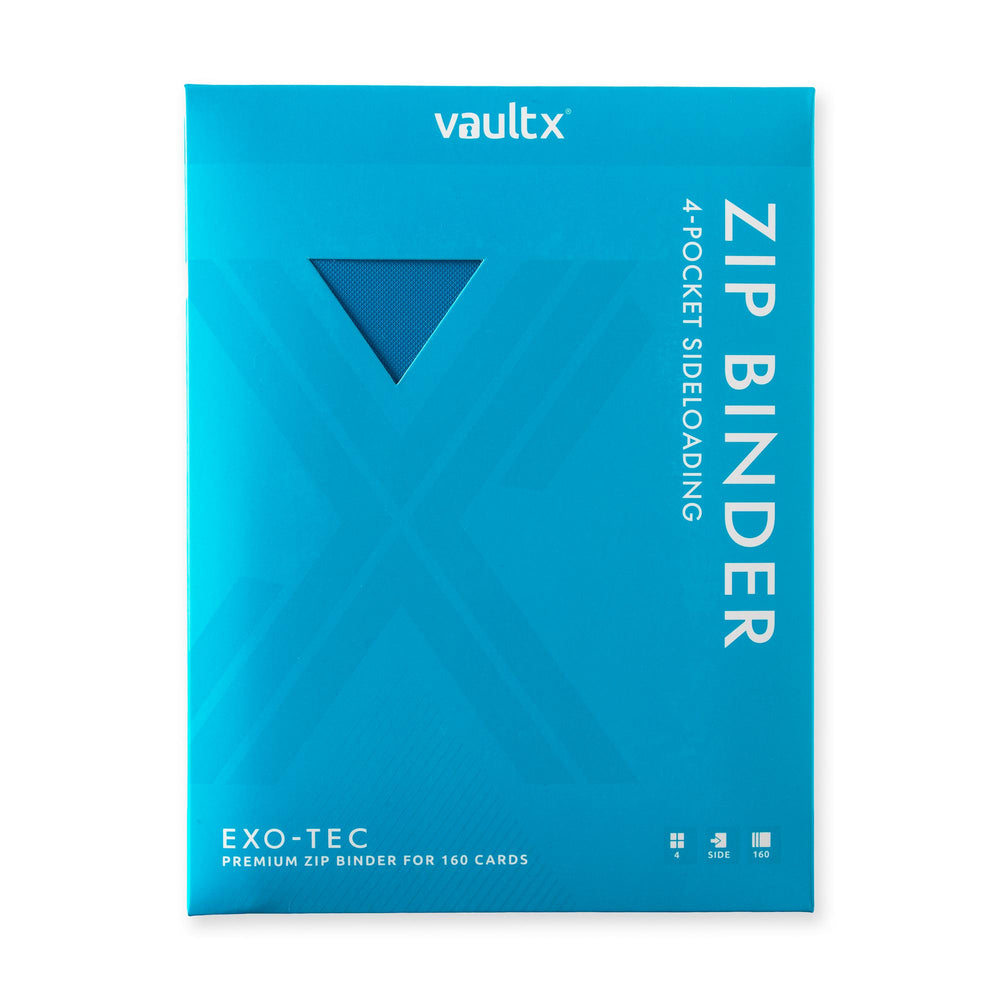 Vault X 4-Pocket Exo-Tec® Zip Binder (Neon Blue)