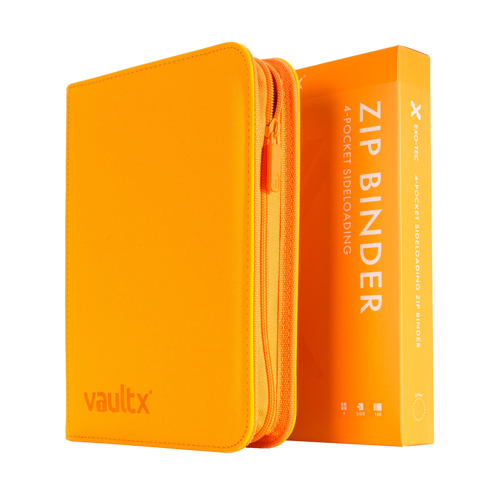 Vault X 4-Pocket Exo-Tec® Zip Binder (Neon Orange)