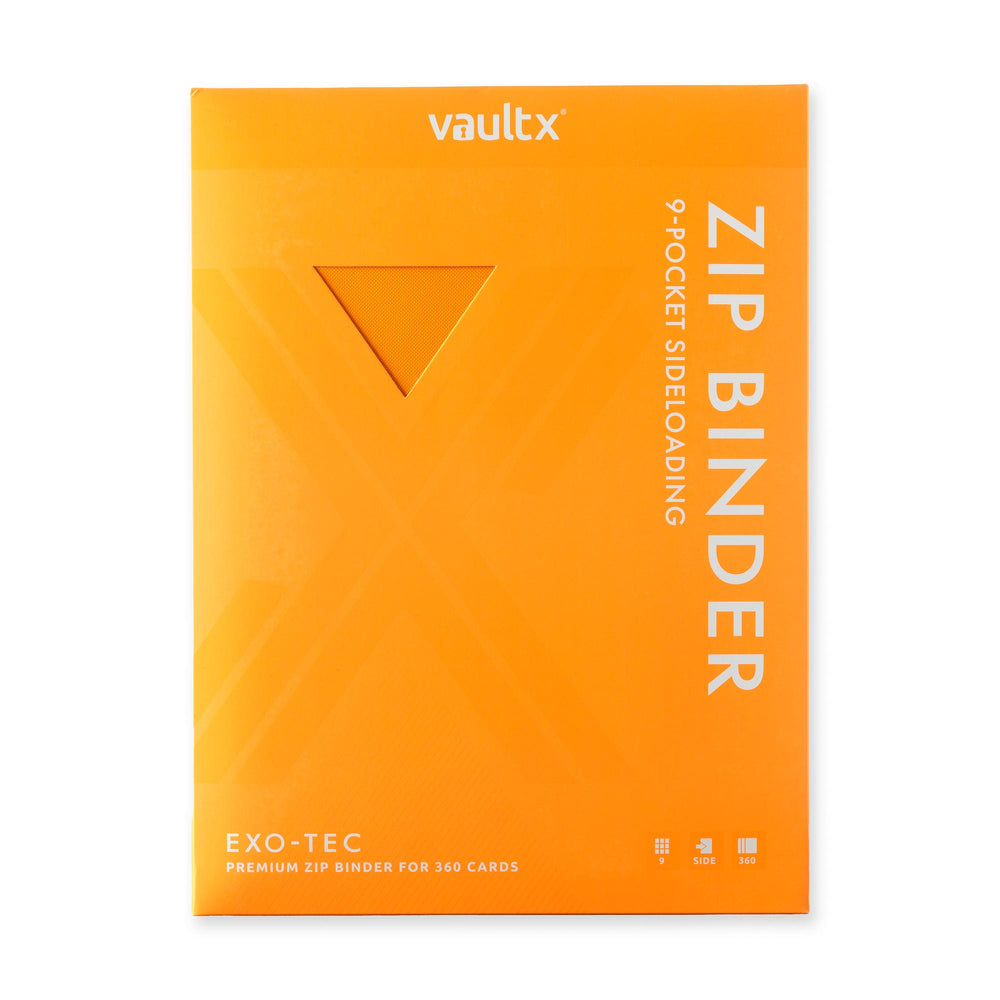 Vault X 9-Pocket Exo-Tec® Zip Binder (Neon Orange)