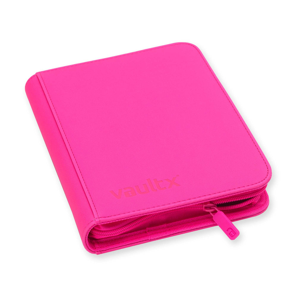 Vault X 4-Pocket Exo-Tec® Zip Binder (Neon Pink)