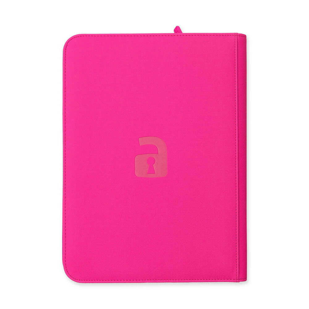 Vault X 9-Pocket Exo-Tec® Zip Binder (Neon Pink)