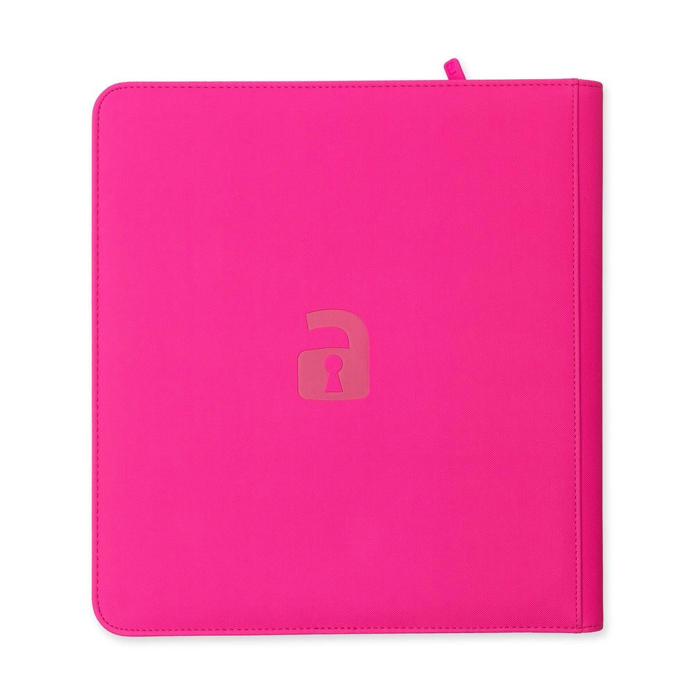 Vault X 12-Pocket Exo-Tec® Zip Binder (Neon Pink)