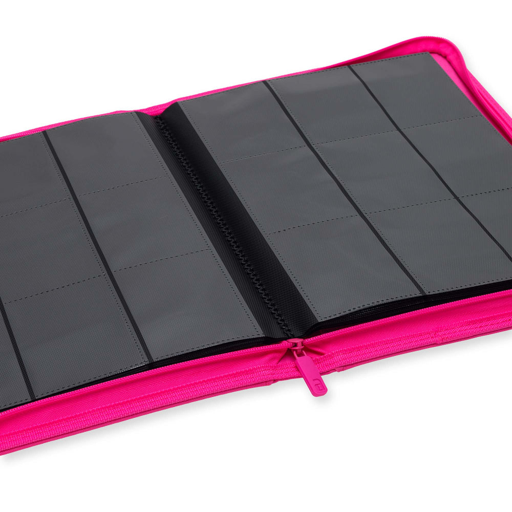 Vault X 9-Pocket Exo-Tec® Zip Binder (Neon Pink)