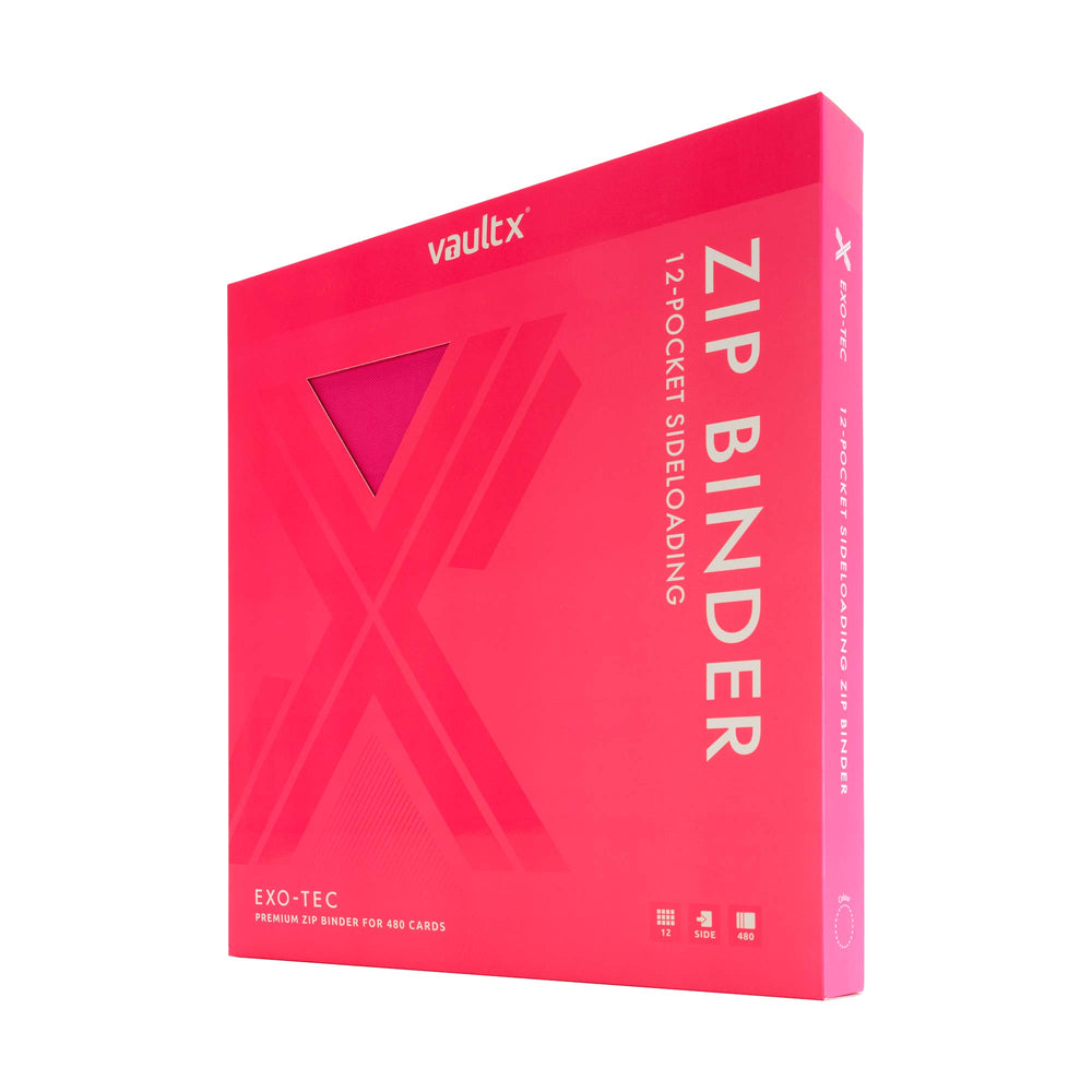 Vault X 12-Pocket Exo-Tec® Zip Binder (Neon Pink)