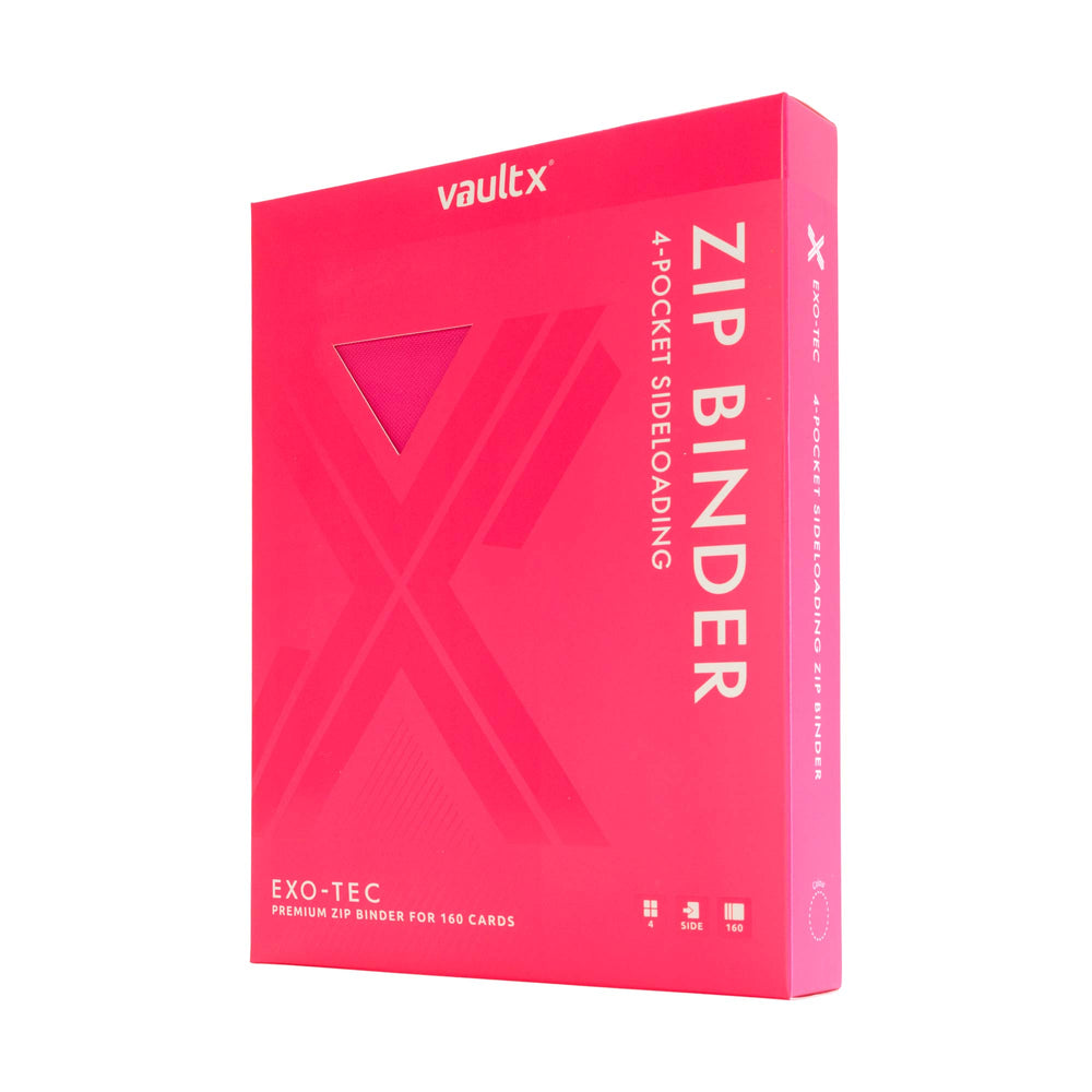 Vault X 4-Pocket Exo-Tec® Zip Binder (Neon Pink)