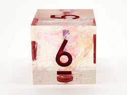 Old School Dice: Sharp Edged 7-Piece Dice Set - Red Ice