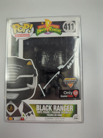 Pop! Vinyl | Black Ranger (Signed JSA) [Game Stop] - Power Rangers #411 | The Nerd Merchant