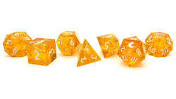 Old School Dice: Sharp Edged 7-Piece Dice Set - Lemon Tree
