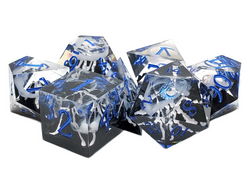 Old School Dice: Sharp Edged 7-Piece Dice Set - Snowy Mountain