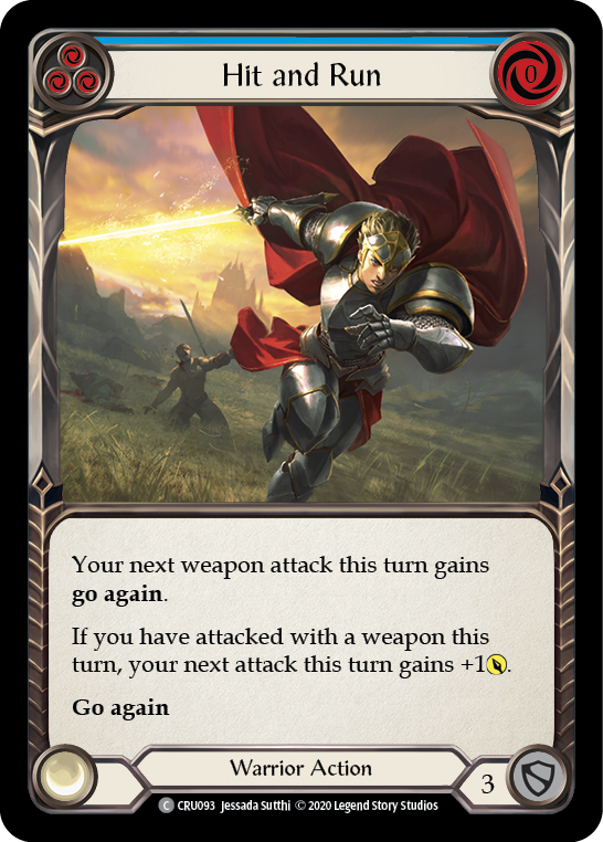 Flesh and Blood TCG | Hit and Run (Blue) [CRU093] (Crucible of War)  1st Edition Rainbow Foil | The Nerd Merchant