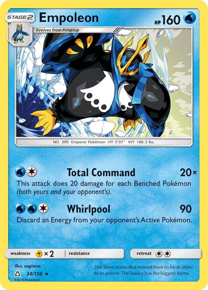 Pokemon | Empoleon (34/156) (Cracked Ice Holo) (Theme Deck Exclusive) [Sun & Moon: Ultra Prism] | The Nerd Merchant
