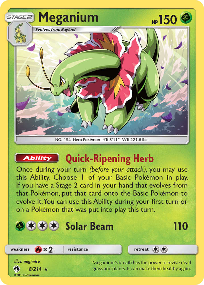Pokemon | Meganium (8/214) [Sun & Moon: Lost Thunder] | The Nerd Merchant