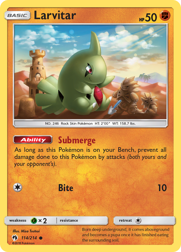 Pokemon | Larvitar (114/214) [Sun & Moon: Lost Thunder] | The Nerd Merchant