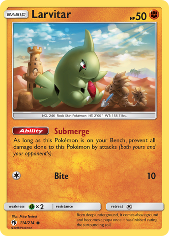 Pokemon | Larvitar (114/214) [Sun & Moon: Lost Thunder] | The Nerd Merchant