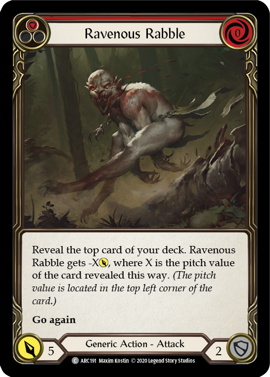 Flesh and Blood TCG | Ravenous Rabble (Red) [U-ARC191] (Arcane Rising Unlimited)  Unlimited Rainbow Foil | The Nerd Merchant