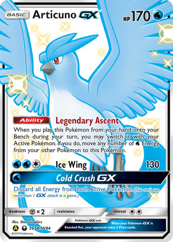 Pokemon | Articuno GX (SV54/SV94) [Sun & Moon: Hidden Fates - Shiny Vault] | The Nerd Merchant