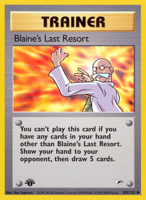 Pokemon | Blaine's Last Resort (105/132) [Gym Heroes 1st Edition] | The Nerd Mechant
