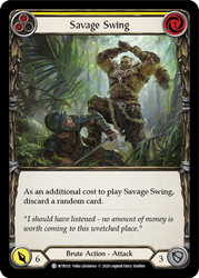 Flesh and Blood TCG | Savage Swing (Yellow) [U-WTR021] (Welcome to Rathe Unlimited)  Unlimited Rainbow Foil | The Nerd Merchant