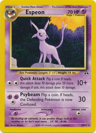Pokemon | Espeon (20/75) [Neo Discovery Unlimited] | The Nerd Merchant