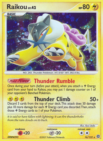 Pokemon | Raikou (16/132) [Diamond & Pearl: Secret Wonders] | The Nerd Merchant