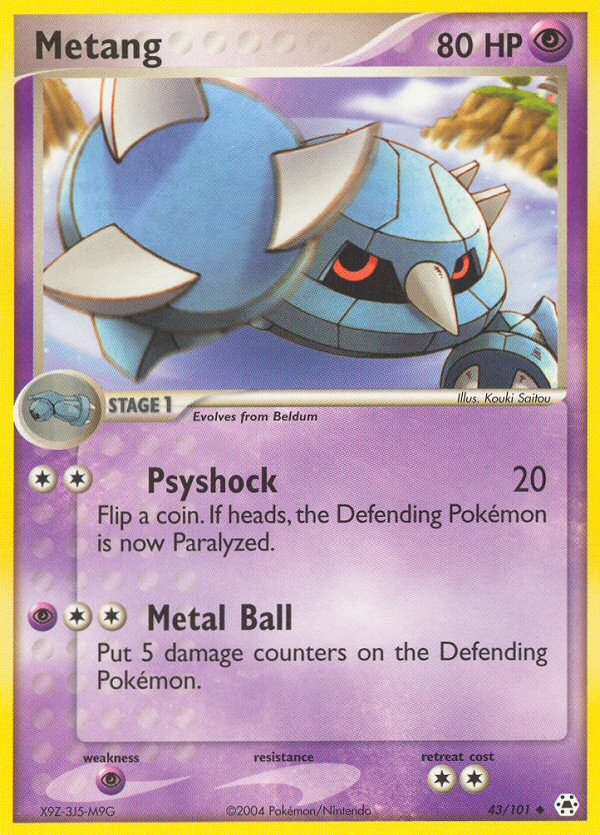 Pokemon | Metang (43/101) [EX: Hidden Legends] | The Nerd Merchant