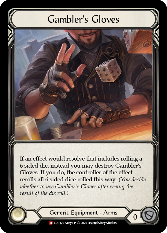 Flesh and Blood TCG | Gambler's Gloves [CRU179] (Crucible of War)  1st Edition Normal | The Nerd Merchant
