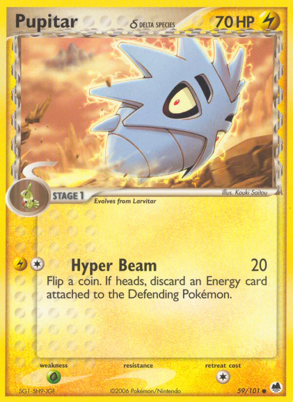 Pokemon | Pupitar (59/101) (Delta Species) [EX: Dragon Frontiers] | The Nerd Merchant
