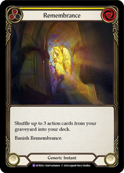 Flesh and Blood TCG | Remembrance [U-WTR163] (Welcome to Rathe Unlimited)  Unlimited Rainbow Foil | The Nerd Merchant