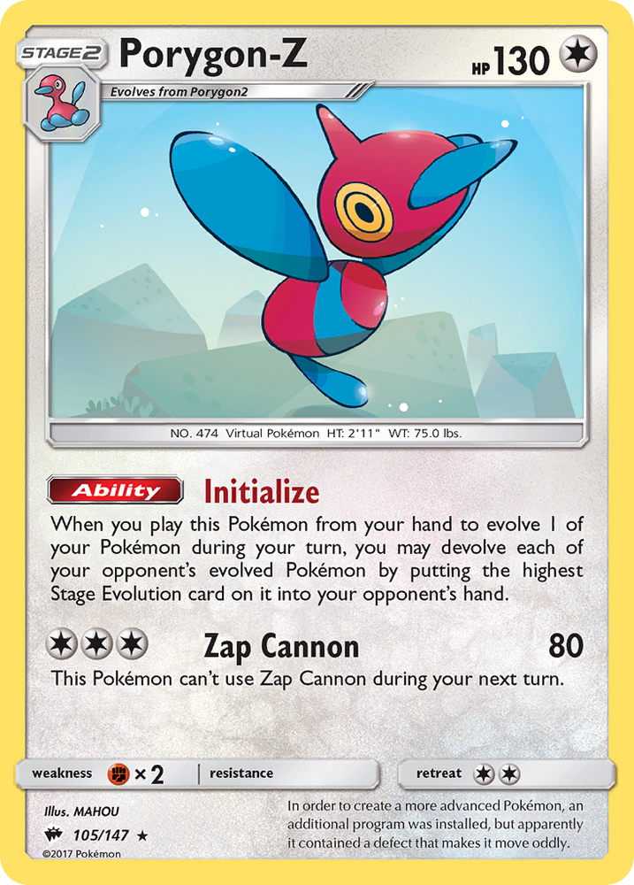 Pokemon | Porygon-Z (105/147) [Sun & Moon: Burning Shadows] | The Nerd Merchant