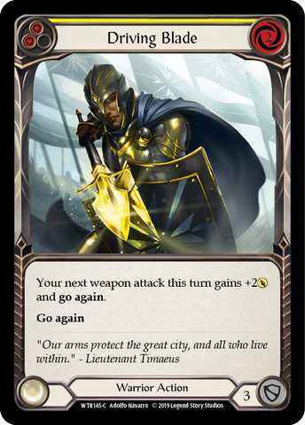 Flesh and Blood TCG | Driving Blade (Yellow) [WTR145-C] (Welcome to Rathe)  Alpha Print Normal | The Nerd Merchant