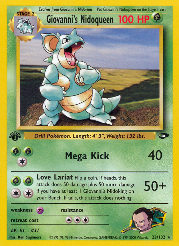 Pokemon | Giovanni's Nidoqueen (23/132) [Gym Challenge 1st Edition] | The Nerd Merchant