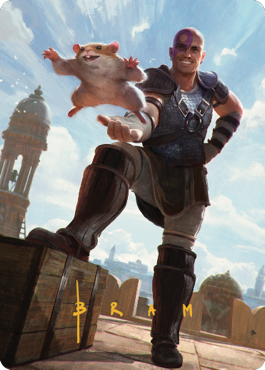 Magic | Minsc & Boo, Timeless Heroes Art Card (72) (Gold-Stamped Signature) [Commander Legends: Battle for Baldur's Gate Art Series] | The Nerd Merchant