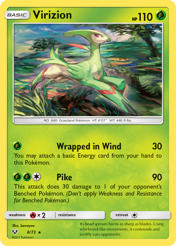 Pokemon | Virizion (8/73) [Sun & Moon: Shining Legends] | The Nerd Merchant