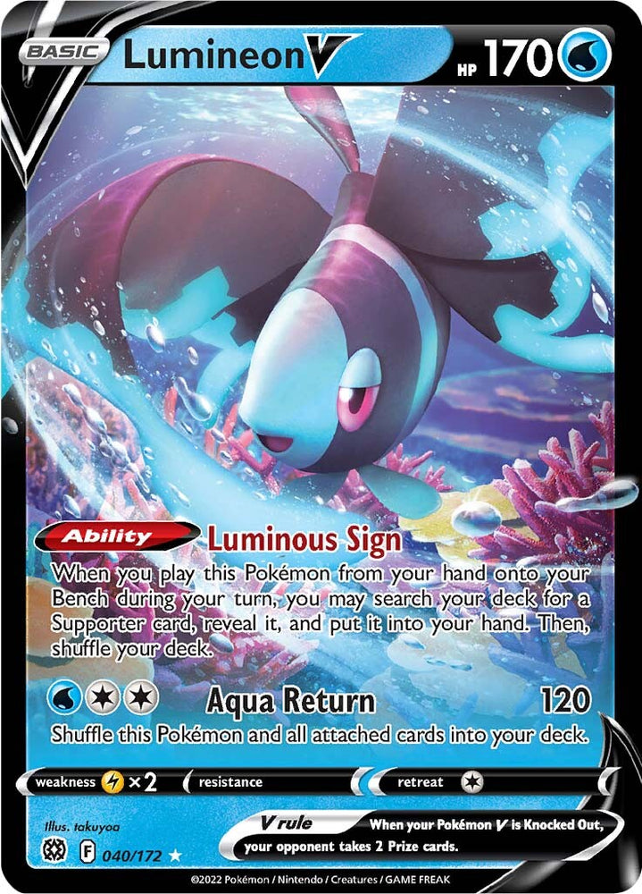 Pokemon | Lumineon V (040/172) [Sword & Shield: Brilliant Stars] | The Nerd Merchant