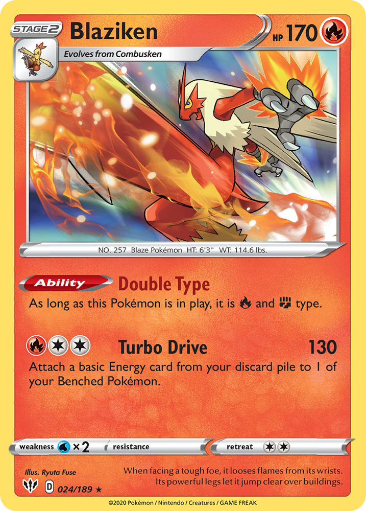Pokemon | Blaziken (024/189) [Sword & Shield: Darkness Ablaze] | The Nerd Merchant