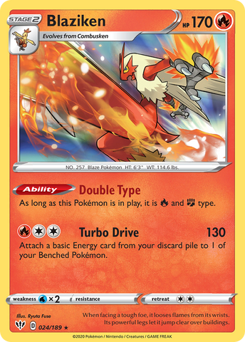 Pokemon | Blaziken (024/189) [Sword & Shield: Darkness Ablaze] | The Nerd Merchant