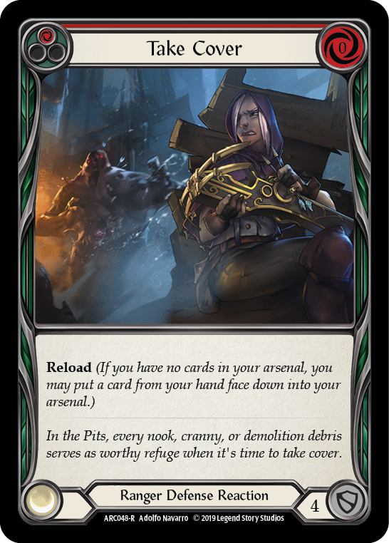 Flesh and Blood TCG | Take Cover (Red) [ARC048-R] (Arcane Rising)  1st Edition Normal | The Nerd Merchant
